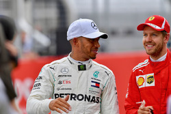 Lewis Hamilton, Mercedes-AMG F1 y Sebastian Vettel, Ferrari