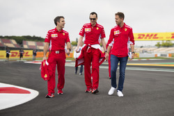 Sebastian Vettel, Ferrari walks the track with Riccardo Adami, Ferrari Race Engineer