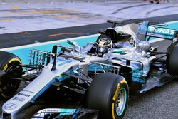 Valtteri Bottas, Mercedes-Benz F1 W08, con sensores aerodinámicos