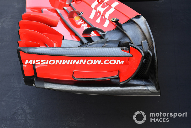 Ferrari SF71H voorvleugel detail