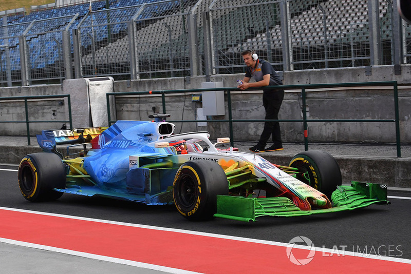 Robert Kubica, Williams FW41, con parafina en su coche