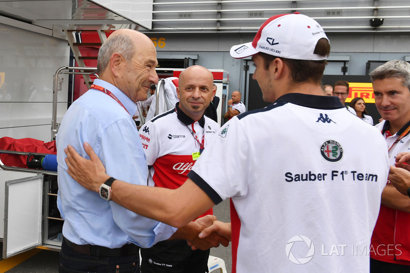 Peter Sauber, Sauber Team Owner and Charles Leclerc, Alfa Romeo Sauber F1 Team