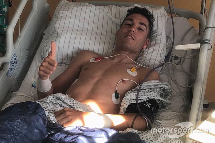 Aleix Espargaró en el Hospital de Chemnitz tras accidentarse en Sachsenring (Foto: Instagram A. Espargaró)