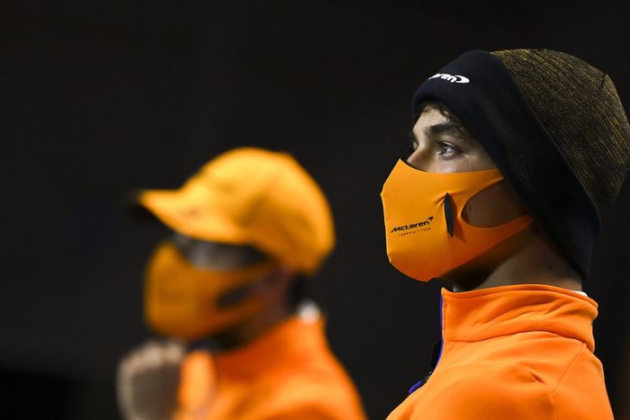 Lando Norris, McLaren en la conferencia de prensa