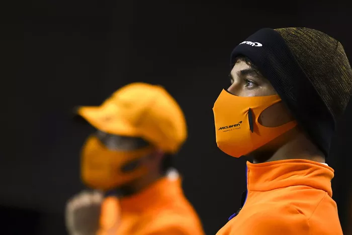 Lando Norris, McLaren en la conferencia de prensa