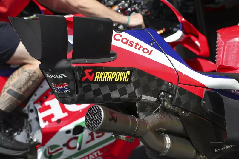 Detalle del alerón trasero de Honda HRC