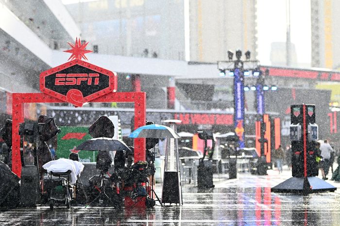 Rain falls in the Paddock