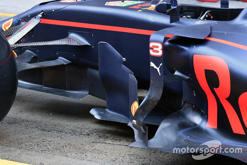 Détail des pontons de la Red Bull Racing RB13