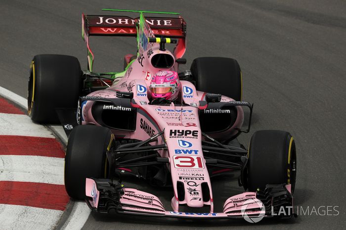 Esteban Ocon, Sahara Force India VJM10, Aero-pintura en alerón trasero