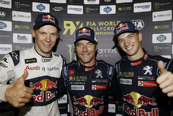 Podium: race winner Sébastien Loeb, Team Peugeot Hansen, Mattias Ekström, EKS RX, Münnich Motorsport, third place Timmy Hansen, Team Peugeot Hansen
