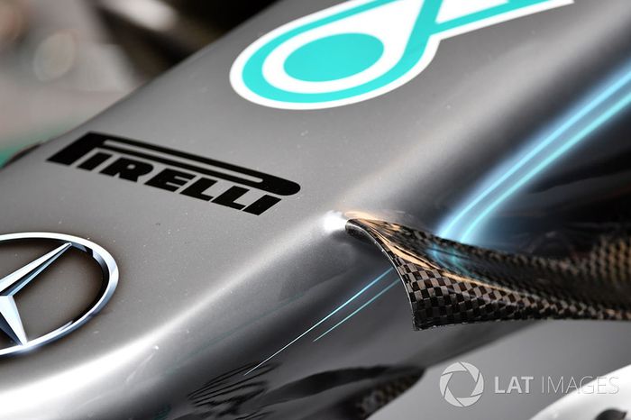 Detalle del morro del Mercedes-AMG F1 W09 