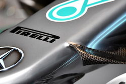 Vue détaillée du nez de la Mercedes-AMG F1 W09