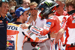 Le poleman Dani Pedrosa, Repsol Honda Team, le deuxième, Jorge Lorenzo, Ducati Team