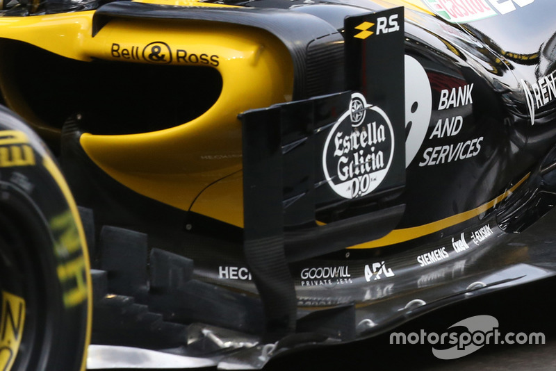 Dettaglio del deviatore di flusso sulla Renault R.S. 18 di Nico Hulkenberg