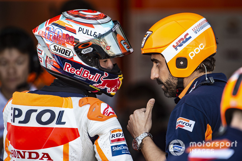 Marc Márquez et son chef mécanicien, Santi Hernández