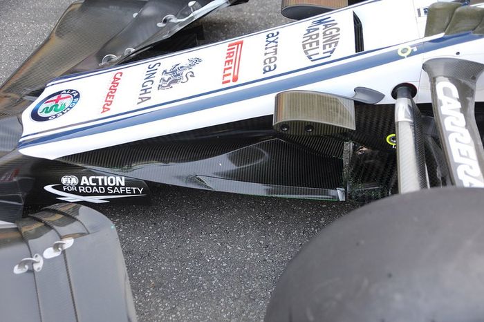 Detalle del alerón delantero del Alfa Romeo Racing C38