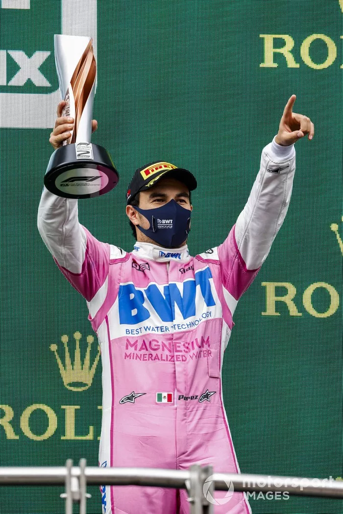 Podio: segundo lugar Sergio Pérez, Racing Point