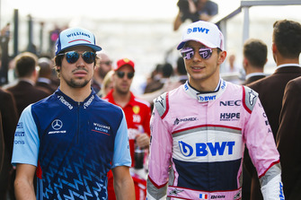 Lance Stroll, Williams Racing and Esteban Ocon, Racing Point Force India