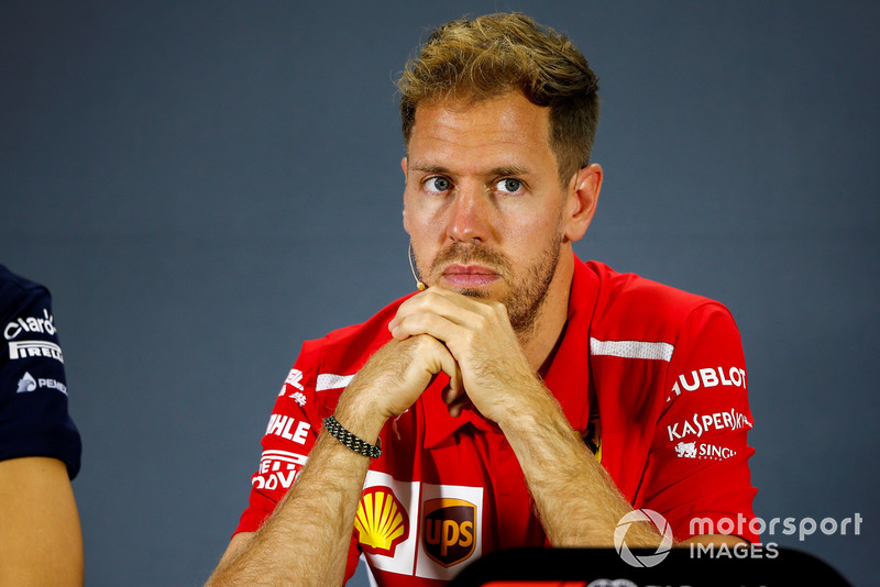 Sebastian Vettel, Ferrari, durante la conferenza stampa