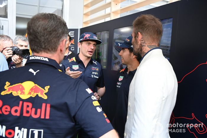 David Beckham se reúne con Max Verstappen, de Red Bull Racing