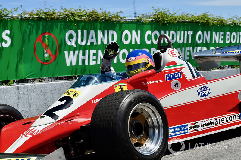 Jacques Villeneuve, pilota el Ferrari 312T3 con el que su padre Gilles Villeneuve ganó el GP de Canadá de 1978