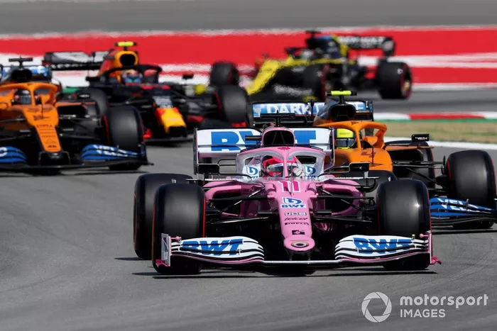 Sergio Pérez, Racing Point RP20, Lando Norris, McLaren MCL35, Carlos Sainz Jr., McLaren MCL35, Alex Albon, Red Bull Racing RB16