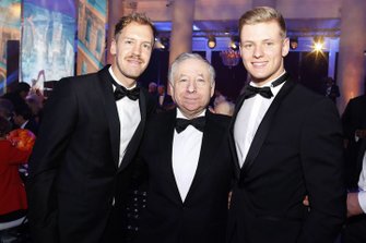 Sebastian Vettel, Ferrari, Jean Todt, FIA Pesident, Mick Schumacher