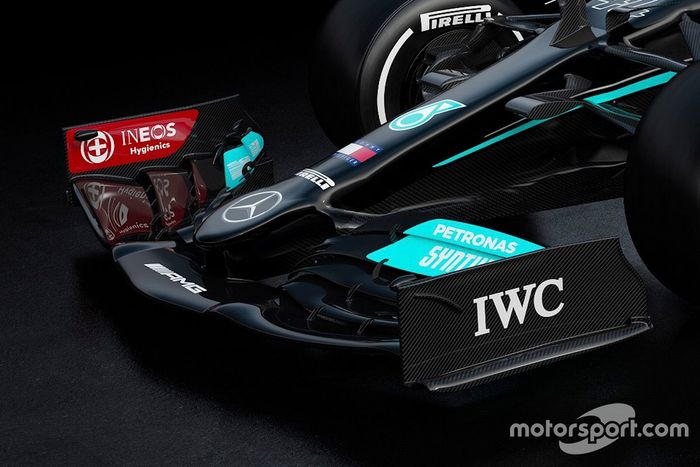 Detalle del alerón delantero del Mercedes AMG F1 W12