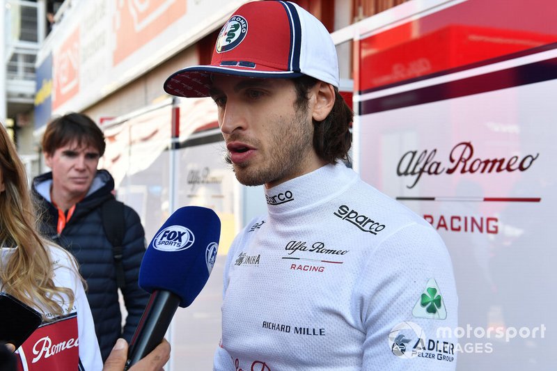 Antonio Giovinazzi, Alfa Romeo Racing talks with the media