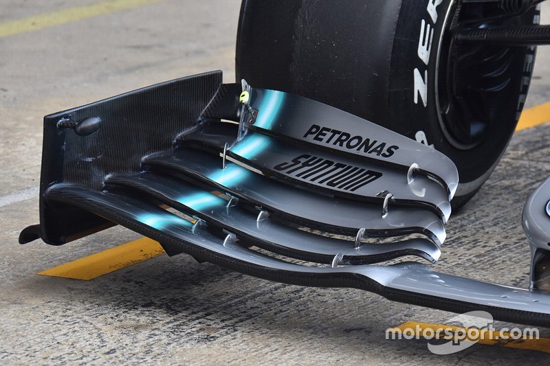 Mercedes AMG F1 detalle técnico de la nariz