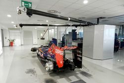 Pit stop practice room at the Scuderia Toro Rosso workshop