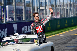 Romain Grosjean, Haas F1 lors de la parade des pilotes