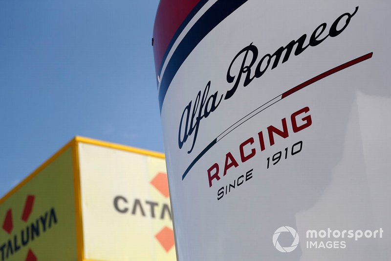 Alfa Romeo Racing logo on the motorhome