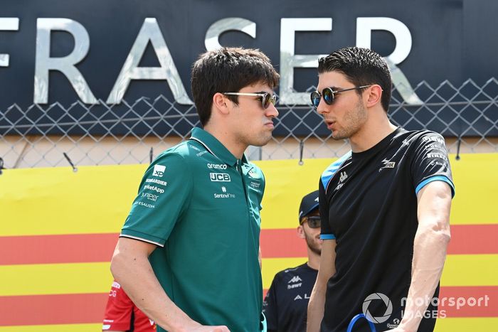Desfile de pilotos, Lance Stroll, Aston Martin F1 Team Esteban Ocon, Alpine F1 Team 