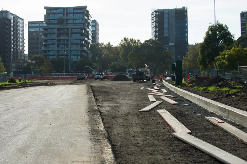 Les travaux au virage 13