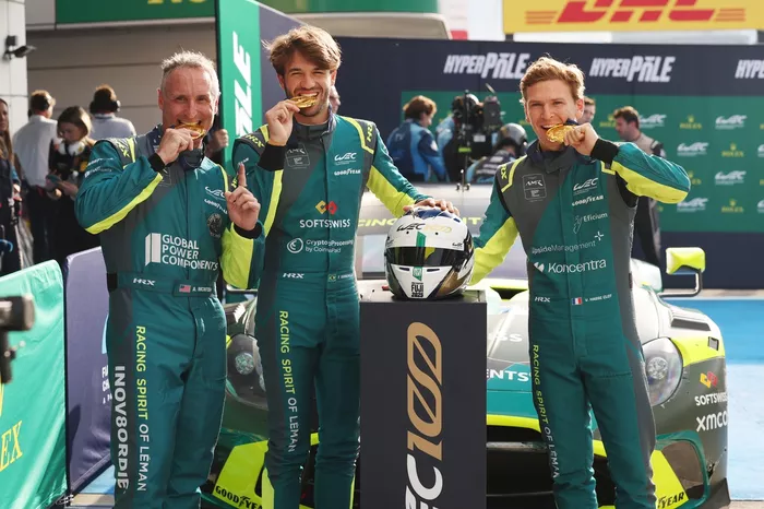 Pole sitter LMGT3: #10 Racing Spirit Of Leman Aston Martin Vantage AMR LMGT3: Anthony McIntosh, Eduardo Barrichello, Valentin Hasse Clot