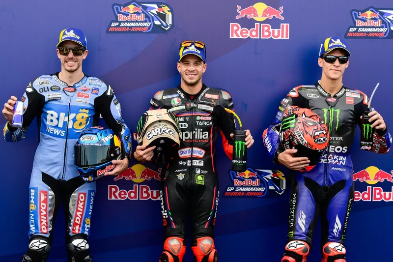 Fabio Quartararo, Yamaha Factory Racing, Marco Bezzecchi, Aprilia Racing, Alex Marquez, Gresini Racing