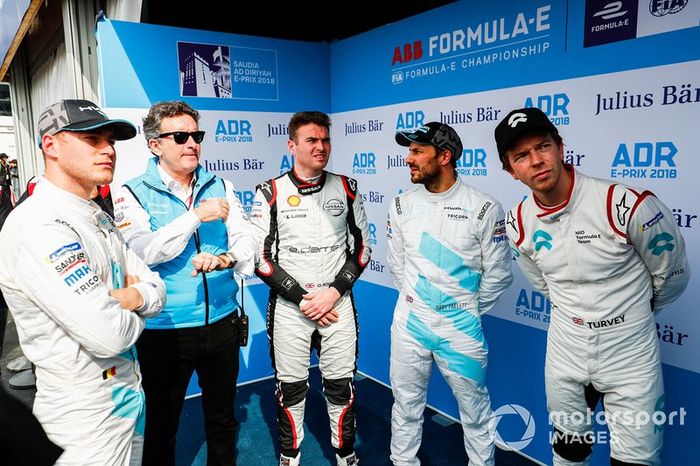 Stoffel Vandoorne, HWA Racelab, Alejandro Agag, CEO, Formula E, Oliver Rowland, Nissan e.Dams, Gary Paffett, HWA Racelab, Oliver Turvey, NIO Formula E Team 