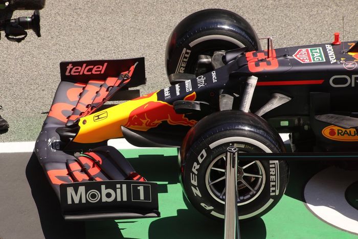 Detalle delantero del Red Bull Racing RB16B