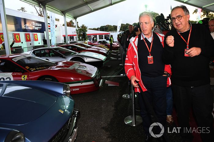 Sergio Marchionne, CEO de FIAT y Piero Lardi Ferrari, Vicepresidente de Ferrari en el Ferrari 70 aniversario