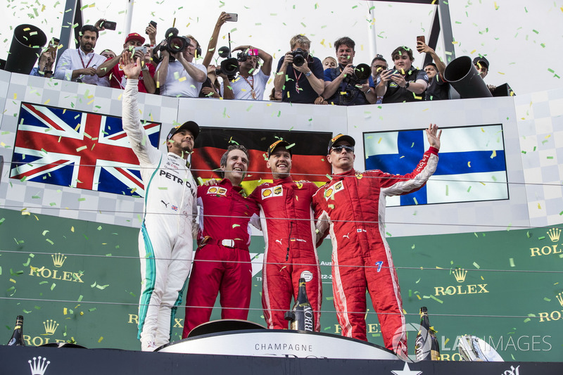 2018: 1. Sebastian Vettel, 2. Lewis Hamilton, 3. Kimi Raikkonen