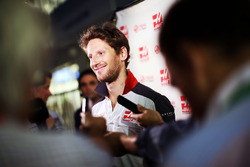 Romain Grosjean, Haas F1 Team with the media