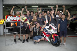 Nicky Hayden, Honda WSBK Team, fête sa première victoire WSBK