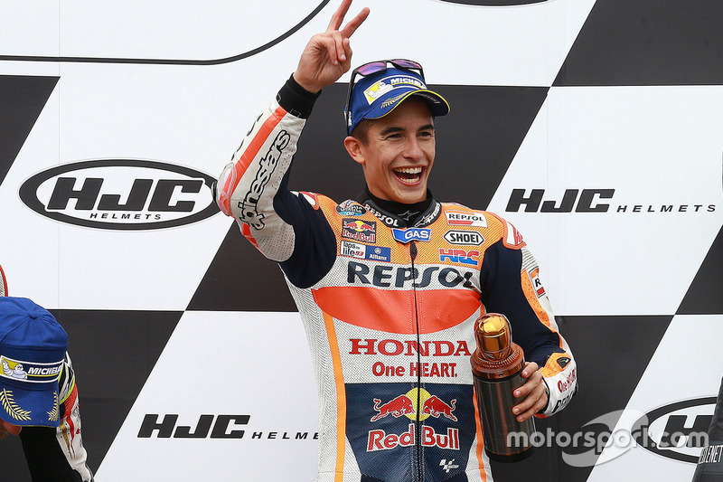 Podium: derde plaats Marc Marquez, Repsol Honda Team