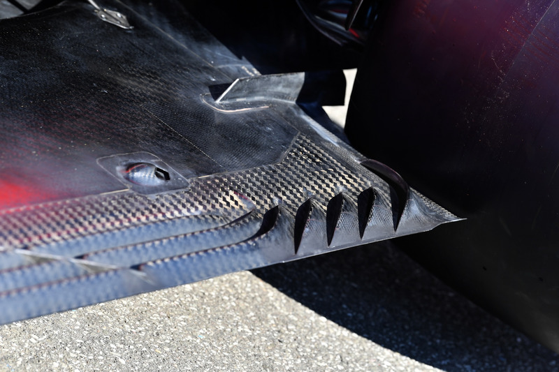 Ferrari SF71H detalle del piso trasero