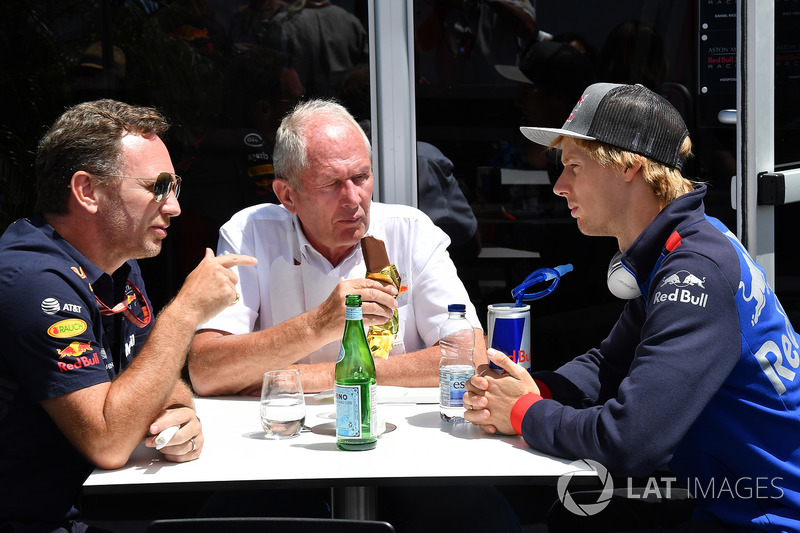 ccho, Dr Helmut Marko, Red Bull Motorsport Consultant and Brendon Hartley, Scuderia Toro Rosso