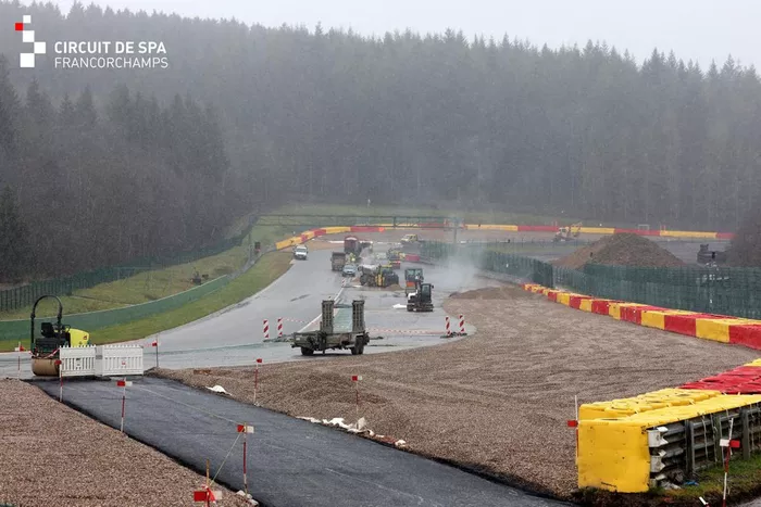 Obras en la pista de Spa-Francorchamps

