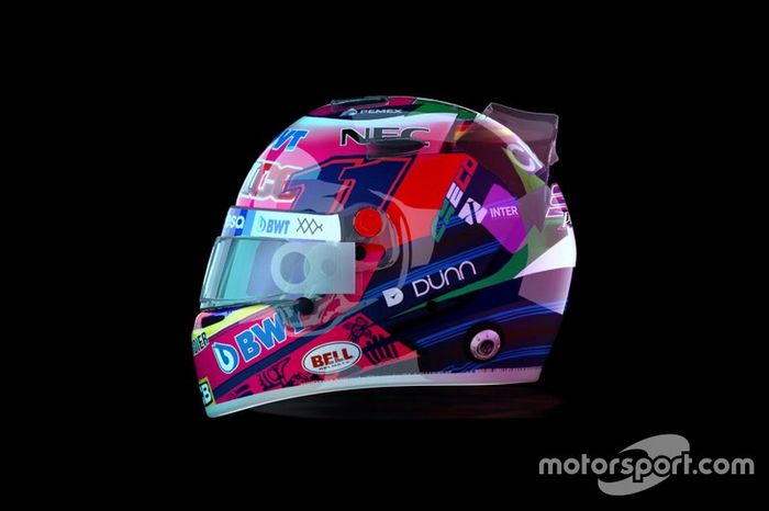 Diseño del casco de Sergio Pérez, Racing Point para el GP de México