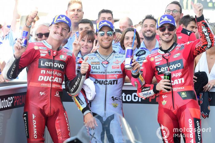 Jack Miller, Equipo Ducati, Enea Bastianini, Gresini Racing, Francesco Bagnaia, Equipo Ducati