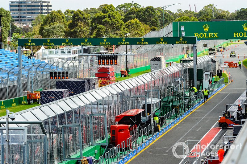 Set up in progress in the pitlane